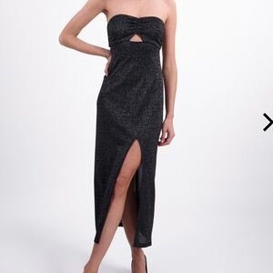 Alive New York City midnight shimmer slit dress